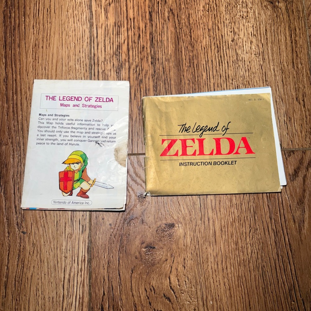 Vintage 1987 Nintendo NES Legend of Zelda Manual and Map Strategy Guide NES-ZL